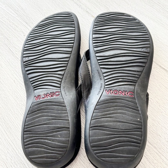 VIONIC Women’s Black Leather KELBY Buckle Toe Post Sandals Orthoheel Tech Size 7 - Picture 12 of 12